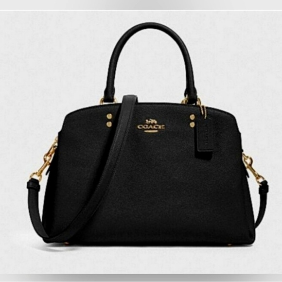 NWT Coach Mini Lillie Carryall Black Satchel with Gold Details - Picture 5 of 7